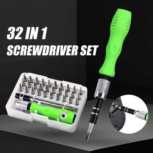 32 in 1 Precision Screwdriver Set [ Magnetic ] Non Slip Handle - Ideal for Electronics