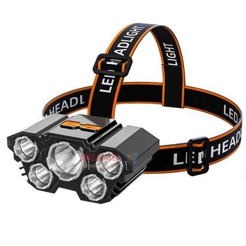 USB Rechargeable Headlight, 5 Led Super Bright High Lumens Led Headlamp, Waterproof Headlamp