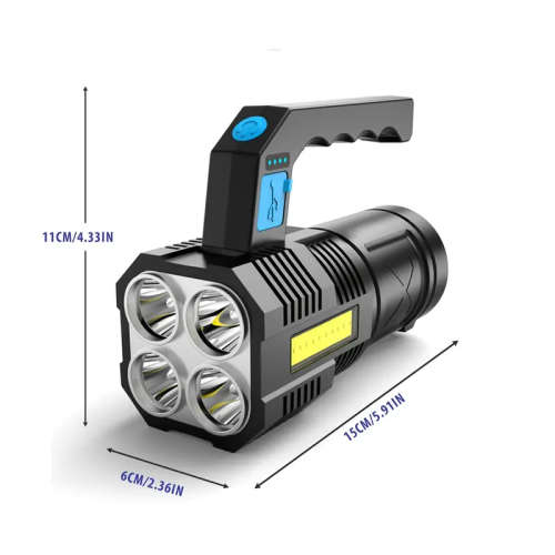 4 LED + 1 COB Multi-Functional Torch Work Lights [ USB Rechargeable ] Flashlight Hand Lamp