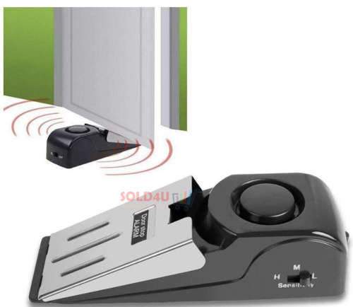 Door Stop Alarm Wireless Security System Safety Wedge 3 Levels Adjustable