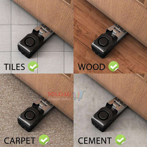 Door Stop Alarm Wireless Security System Safety Wedge 3 Levels Adjustable