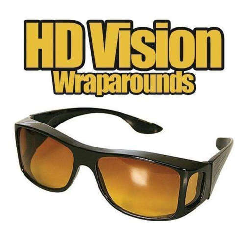 Hd Vision Wrap Around Glasses - Set of 2 Brown & Black Glasses Night Vision Antiglare