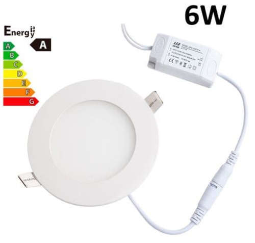 6W LED Round Panel Recessed Ceiling Lamp Down Light - with 220V LED Driver