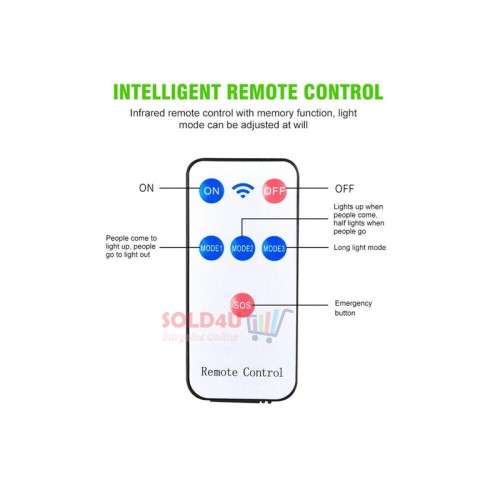 77 LED Solar Charging PIR Motion Sensor Light with Remote Control, Dummy CCTV