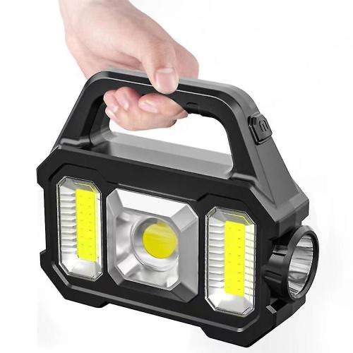 Solar LED Camping Flashlight USB Rechargeable with Powerbank - Solar Charging Lamp