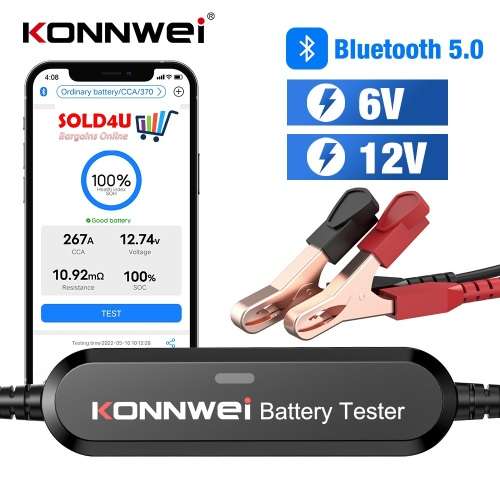 Car Battery Tester Konnwei BK100 Wireless BT 100-2000 CCA 6V 12V [ Bluetooth ]