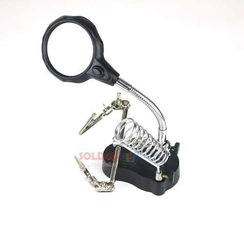 Helping Hands with Soldering Iron Stand plus Magnifier and LED light
