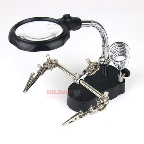 Helping Hands with Soldering Iron Stand plus Magnifier and LED light