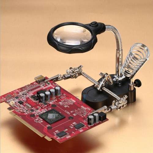 Helping Hands with Soldering Iron Stand plus Magnifier and LED light