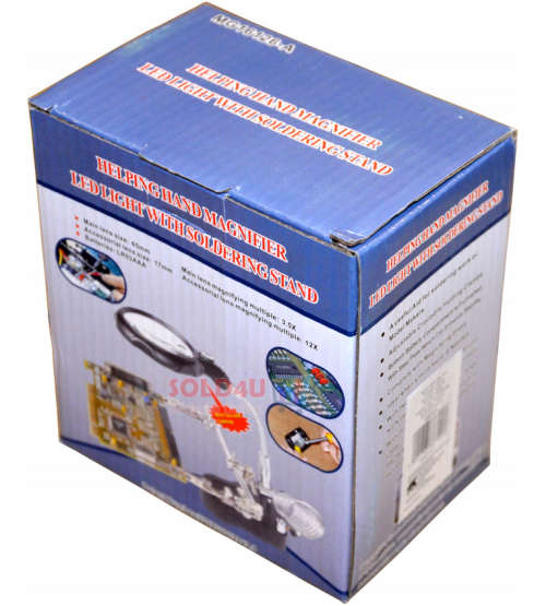 Helping Hands with Soldering Iron Stand plus Magnifier and LED light