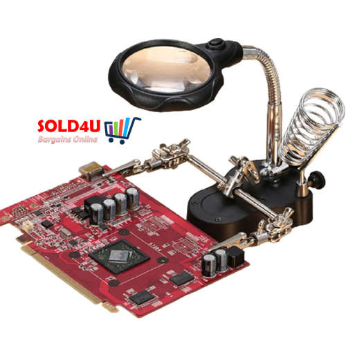 Helping Hands with Soldering Iron Stand plus Magnifier and LED light