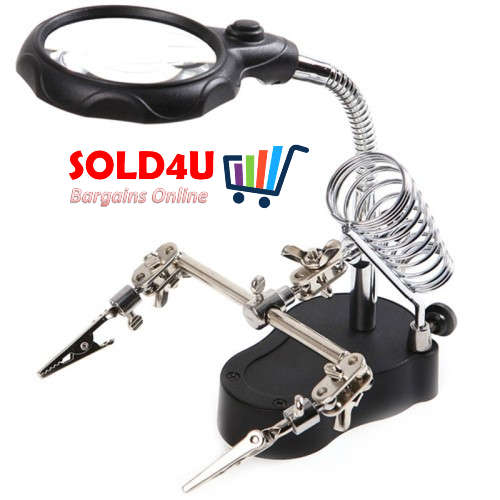 Helping Hands with Soldering Iron Stand plus Magnifier and LED light