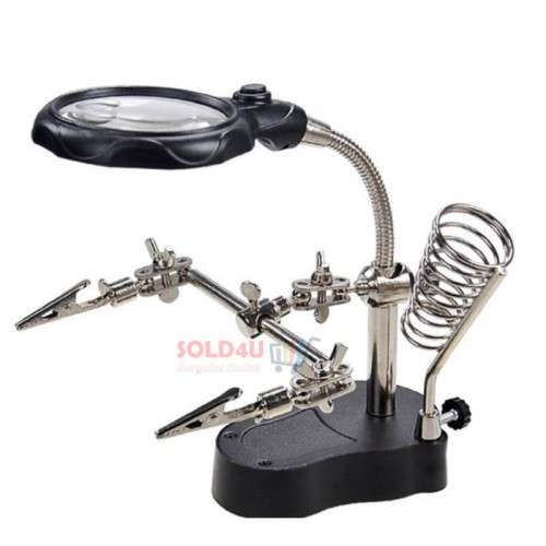 Helping Hands with Soldering Iron Stand plus Magnifier and LED light