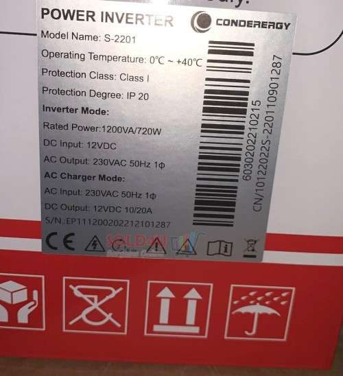 1.2KVA 12V Power Inverter 1200VA 720W with UPS Conderergy