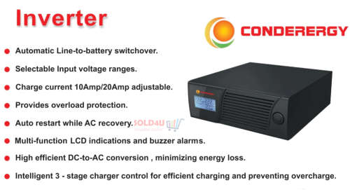 1.2KVA 12V Power Inverter 1200VA 720W with UPS Conderergy