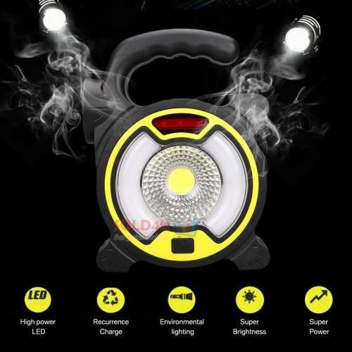 Ultra Powerful Portable Solar Rechargeable Multifunction COB LED Flood Light