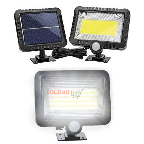 100 LED Bright COB White Solar LED Light With Solar Panel & Motion Sensor