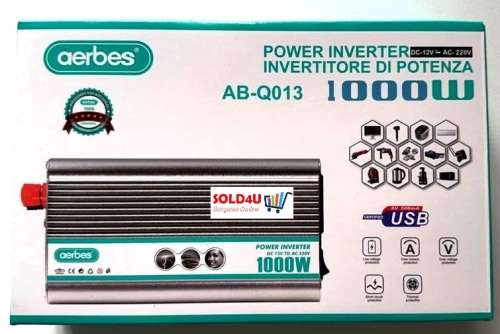 1000 Watts 12v DC to 220v AC Inverter 1000W 12V Inverter [ for Gel  / Deep Cycle / Lithium Battery ]