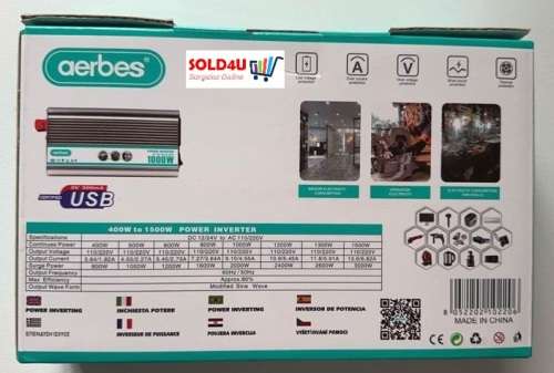 1000 Watts 12v DC to 220v AC Inverter 1000W 12V Inverter [ for Gel  / Deep Cycle / Lithium Battery ]