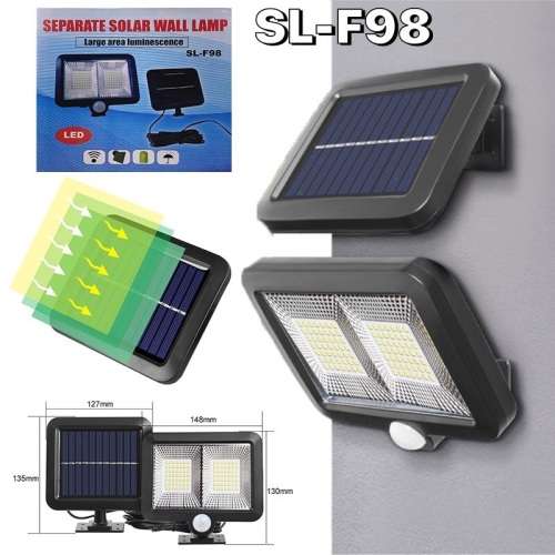 98 LED PIR Security Split Portable Solar Panel Motion Sensor Floodlight SL-F98