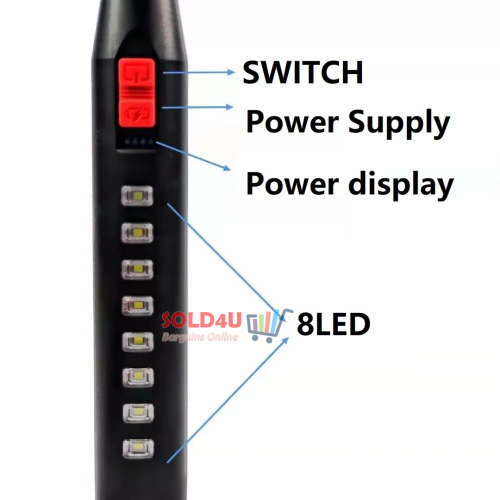 Ultra-Bright Baseball Bat Shape Flashlight - Rechargeable Torch Light LED Light with Lithium Battery