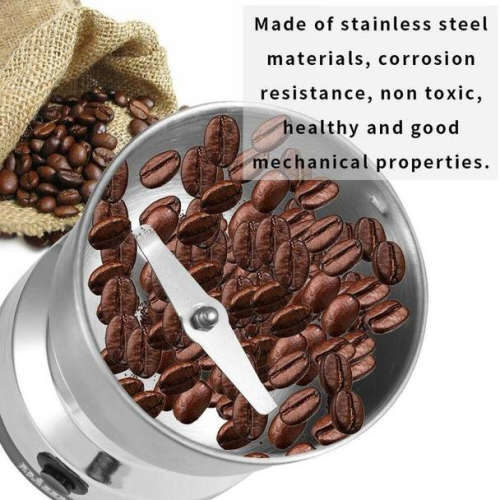 Electric Coffee Grinder 150W 220V - Metal Blade, Stainless Steel Bowl - Grind Spices, Nuts Coffee