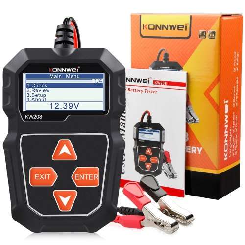 12V Car Battery Tester Konnwei KW208 Load & Alternator Tester Automotive Diagnostic Tool