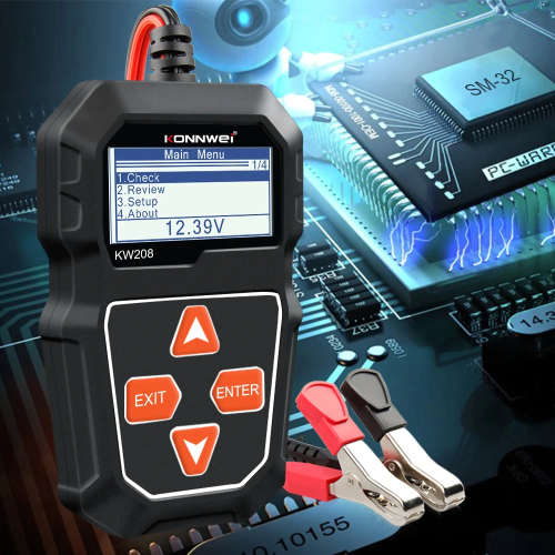 12V Car Battery Tester Konnwei KW208 Load & Alternator Tester Automotive Diagnostic Tool