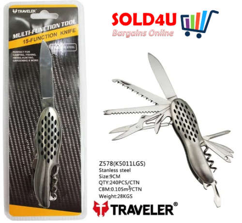 Traveler 15 in 1 Multifunctional folding Knife - Combination Knife - Multifunction Tool