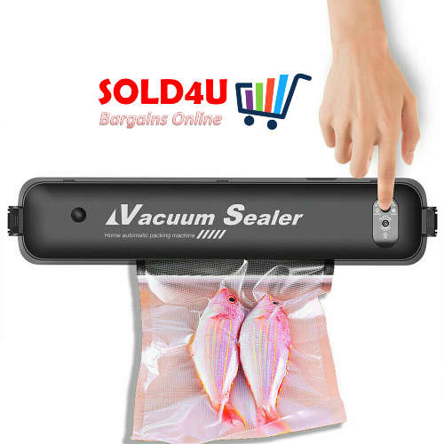 Vacuum Sealer for Meat Fish - Sealing Machine for Wet and Dry Food + 5 X Vacuum Bags Included