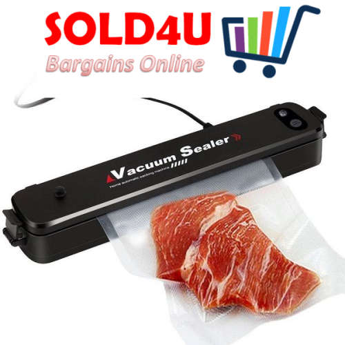 Vacuum Sealer for Meat Fish - Sealing Machine for Wet and Dry Food + 5 X Vacuum Bags Included