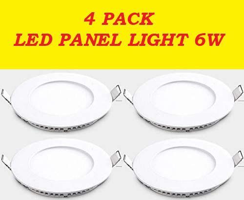 4 Pack - 6W LED Round Panel Recessed Ceiling Lamp Down Light - with 220V LED Driver