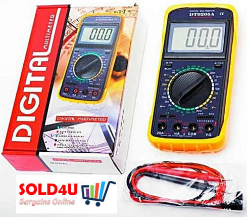 Digital Multimeter (DT9205A) Electronic Instrument Digital Tester  - Includes Batteries