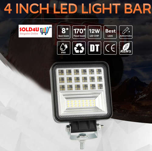 126W Heavy-Duty Super-Power LED Working Lamp Driving Offroad Lights Fog Lamp 4WD ATV UTV SUV