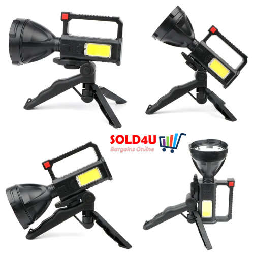 Torch Light Multifunction Rechargeable With Stand LED High Lumens Flash Light 4 Modes LED COB L-832