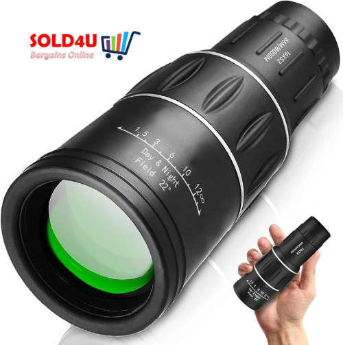 HD Scope 16x52 Dual Focus Monocular Telescope Hunting Handheld with Pouch