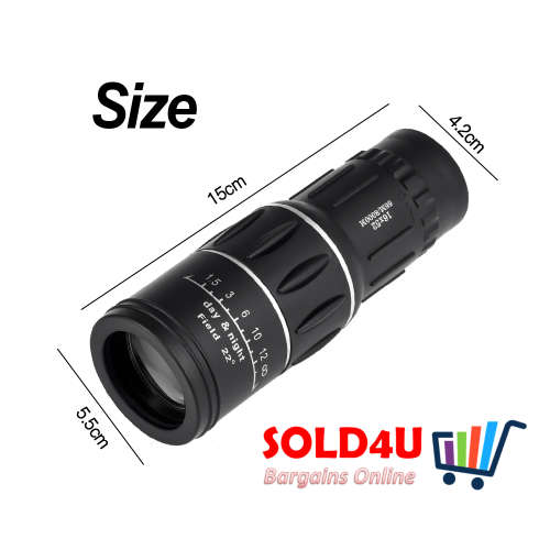 HD Scope 16x52 Dual Focus Monocular Telescope Hunting Handheld with Pouch