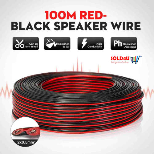 100 meters Speaker cable twin flex Red/Black