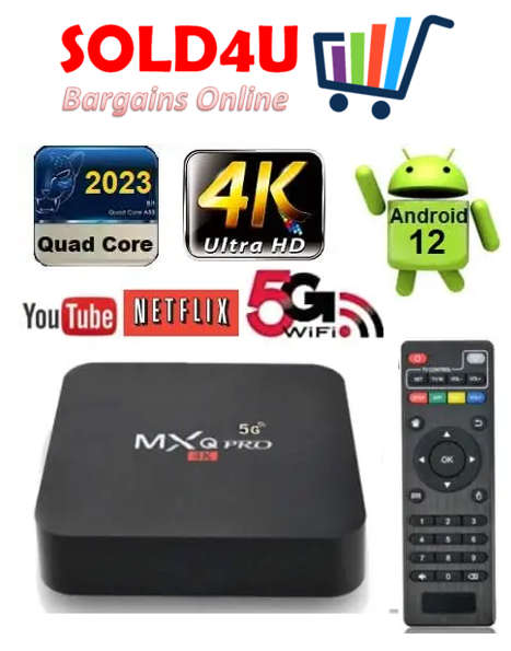 TV Box Digital Media Player 2023 MODEL - 5G 4K Ultra HD 64Bit Wifi Android