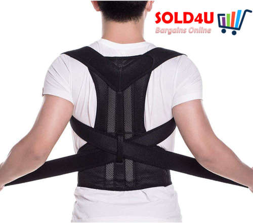 Back Brace Posture Corrector - Back Support Belt with Fully Adjustable Straps  [ SIZE LARGE ]