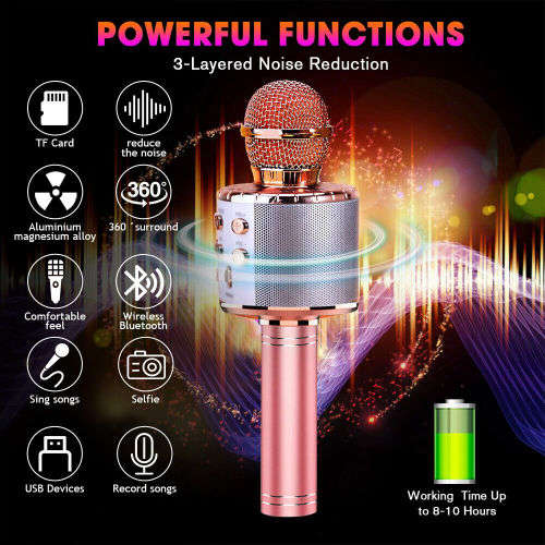 Wireless Bluetooth BT Karaoke Microphone USB Speaker Condenser Handheld Microphone