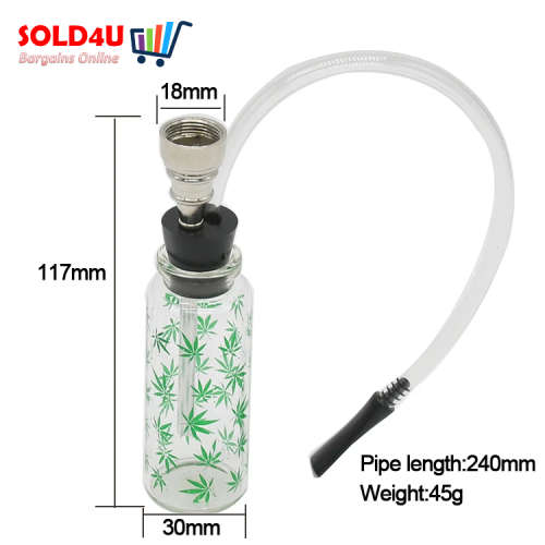 Mini Shisha Hookah Water Tobacco Smoking Pipe Filter Cigarette Holder Bottle - fits in palm