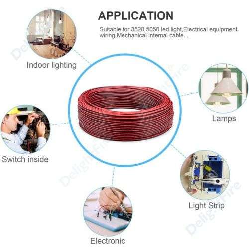 100 meters Speaker cable twin flex Red/Black