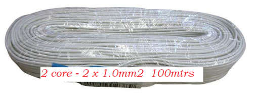 100 meters  2x 1.0 mm2 Speaker cable twin flex White