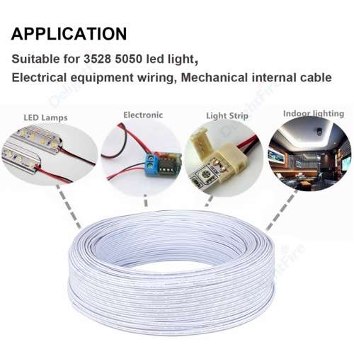 100 meters  2x 1.0 mm2 Speaker cable twin flex White