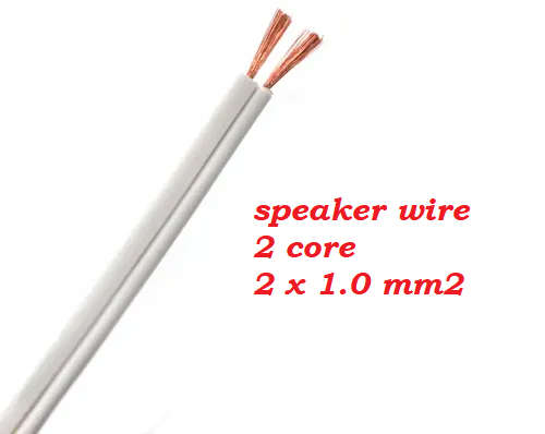 100 meters  2x 1.0 mm2 Speaker cable twin flex White