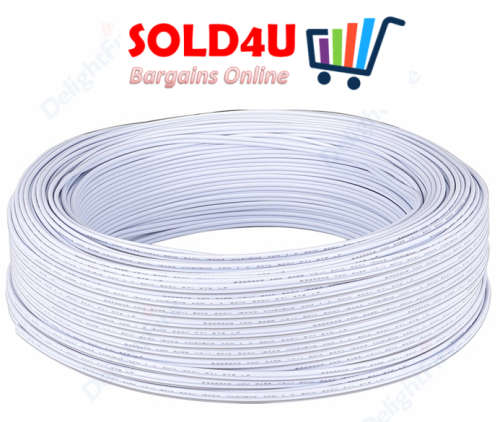 100 meters  2x 1.0 mm2 Speaker cable twin flex White