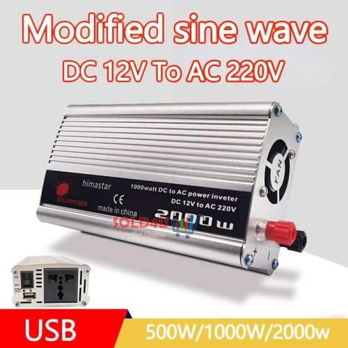 2000 Watts 12v DC to 220v AC Inverter  - 2000W Peak Power 12V Inverter Modified Sinewave
