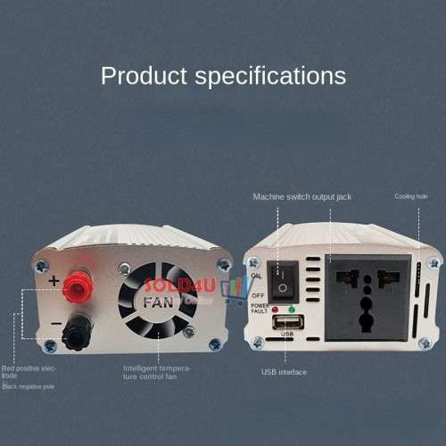 1000 Watts 12v DC to 220v AC Inverter  - 1000W Peak Power 12V Inverter