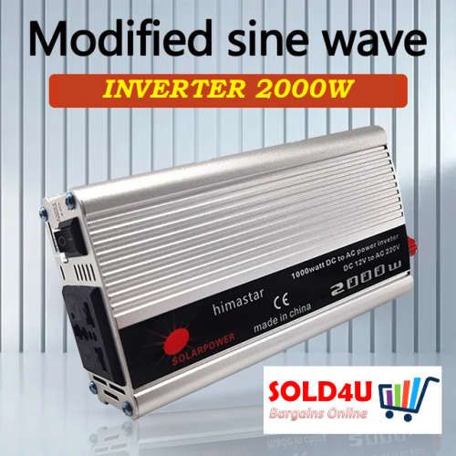 2000 Watts 12v DC to 220v AC Inverter  - 2000W Peak Power 12V Inverter Modified Sinewave